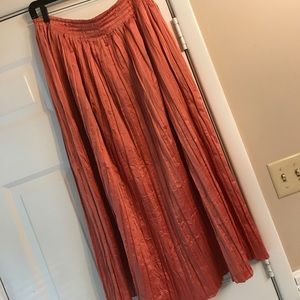 Beautiful 36" long soft pleated satin skirt.